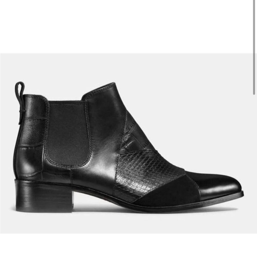 Coach Suffolk Patchwork Ankle Booties In Black Si… - image 1